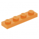 LEGO lapos elem 1x4, narancssárga (3710)